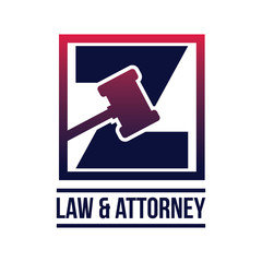 Law and Attorney Z logo. Logo of law, attorney or judge in letter Z 