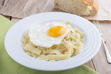 Traditional pasta with egg