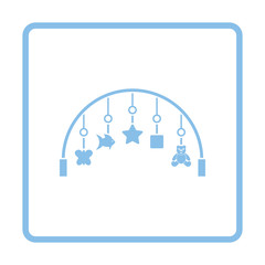 Baby arc with hanged toys icon