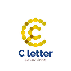 Vector modern minimalistic dotted letter concept logo