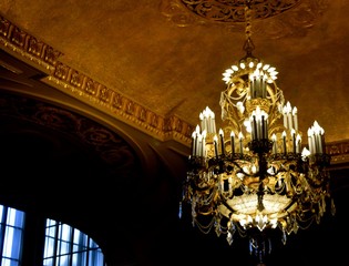 Ornate Chandelier / This Chandelier found in an upscale theater filled with opulence.