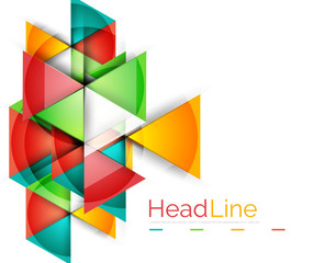 Colorful triangles on white background