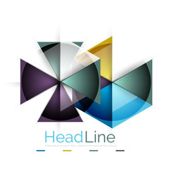 Colorful triangles on white background