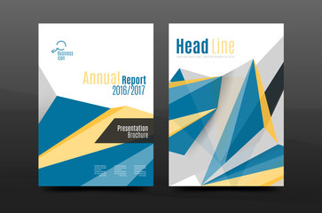 3d triangle shapes. Business annual report cover