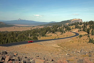 road n mtn n red truck