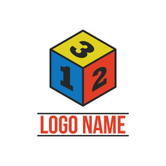 Vector simple flat kid logo. Baby, child company goods, toys shop, store, sweet shop. Children icon