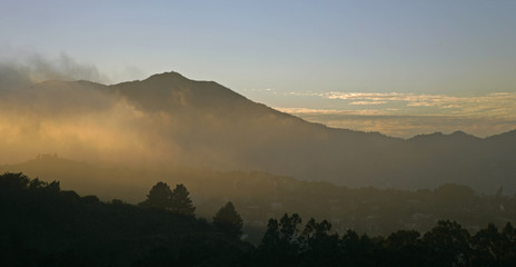 mt-tam fog sunset pano