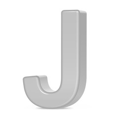 3d silver letter J