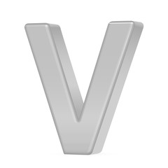 3d silver letter V