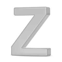 3d silver letter Z