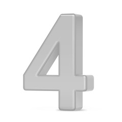 3d silver number 4