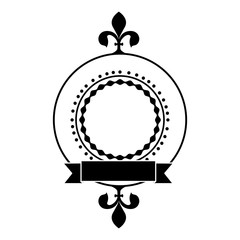 embellished fleur de lis emblem or label icon image vector illustration design  © Grgroup
