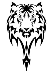 Vector tiger's head as a design element on isolated background