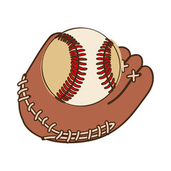 baseball mitt and ball icon image vector illustration design 