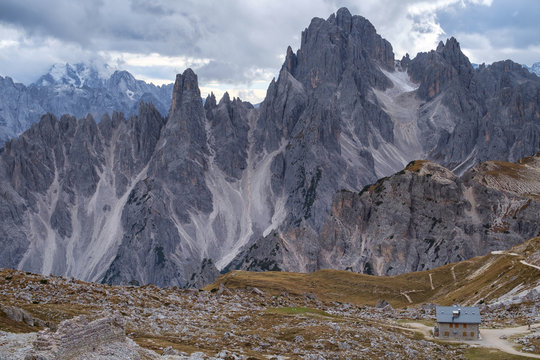 Cadini di Misurina range in Dolomites, Italy