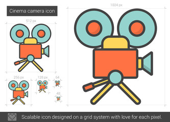 Cinema camera line icon.
