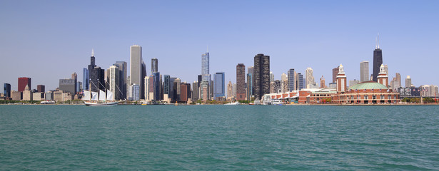 Chicago skyline and Michigan Lake
