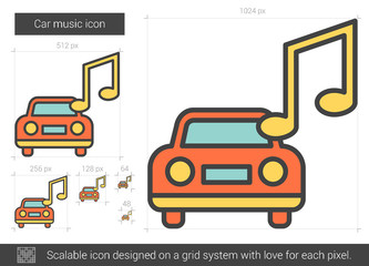 Car music line icon.