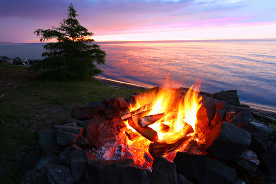 Michigan Beach Bonfire
