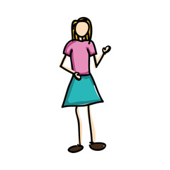 cartoon woman icon image vector illustration design 