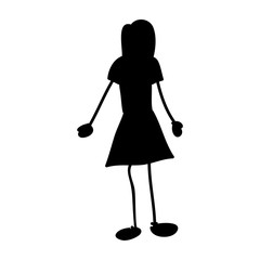 cartoon woman black silhouette icon image vector illustration design 