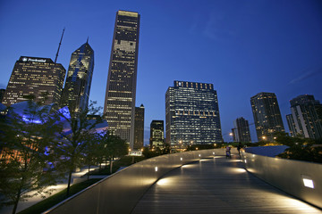 cityscape nite walkway