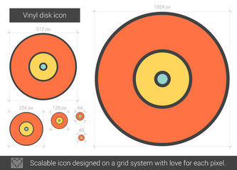 Vinyl disk line icon.