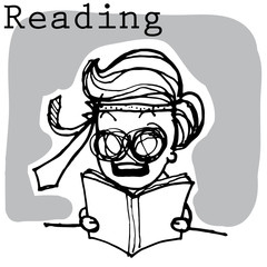 reading man cartoon vector character
