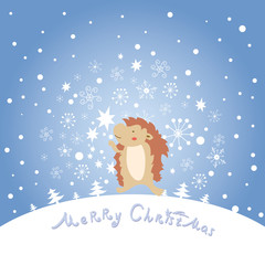 merry Christmas and happy new year greeting card