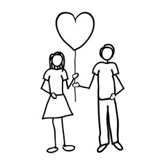man and woman holding heart cartoon icon image vector illustration design 