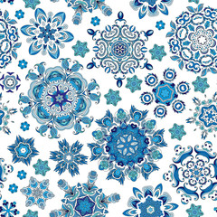 Seamless pattern. Vintage decorative elements. Hand drawn background. Islam, Arabic, Indian, ottoman motifs. Perfect for printing on fabric or paper.