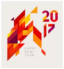 Fotobehang New Year 2017 Geometric abstract background © sollia
