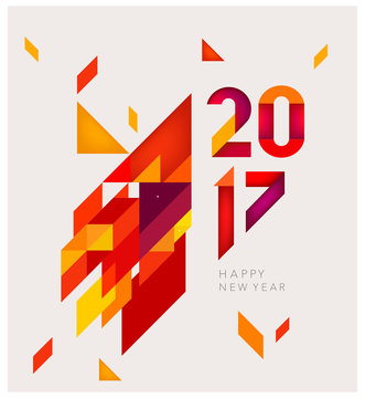 New Year 2017 Geometric abstract background