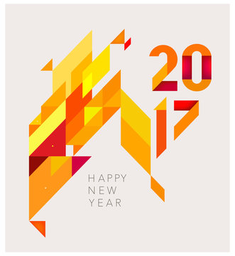New Year 2017 Geometric abstract background © sollia