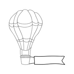 hot air balloon cartoon icon image vector illustration design 