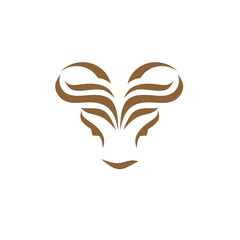 modern bull head creative abstract logo concept
