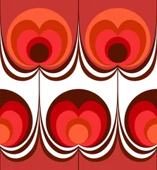Seamless retro drop circles flower apple background pattern red orange © Jyll
