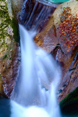 Fototapeta na wymiar Mountain creek in the Lepena valley
