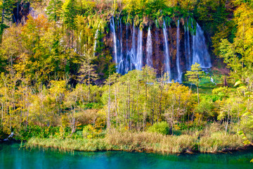 Waterfalls of Plitvice National Park in Croatia