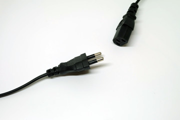 plug and socket on white background 
