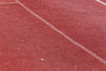 Running track with white line texture,sports texture for background
