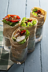 Burittos with rice and chicken