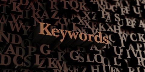 Keywords - Wooden 3D rendered letters/message.  Can be used for an online banner ad or a print postcard.