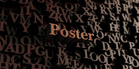 Poster - Wooden 3D rendered letters/message.  Can be used for an online banner ad or a print postcard.