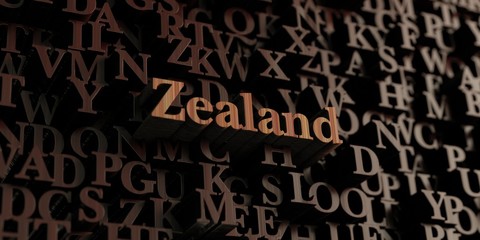 Zealand - Wooden 3D rendered letters/message.  Can be used for an online banner ad or a print postcard.