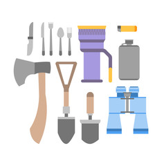 Trip design elements, travel icon set