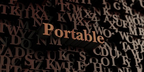 Portable - Wooden 3D rendered letters/message.  Can be used for an online banner ad or a print postcard.