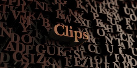Clips - Wooden 3D rendered letters/message.  Can be used for an online banner ad or a print postcard.