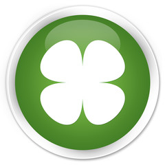 Flower leaf icon soft green glossy round button