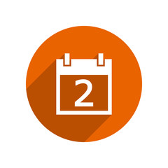 simple kalender icon circle orange
